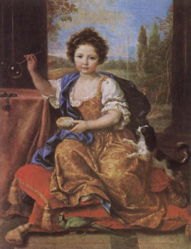 Pierre Mignard Girl Blowing Soap Bubbles